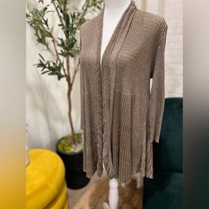 Brand New With Tag Ribbed Knit Cardigan in Taupe